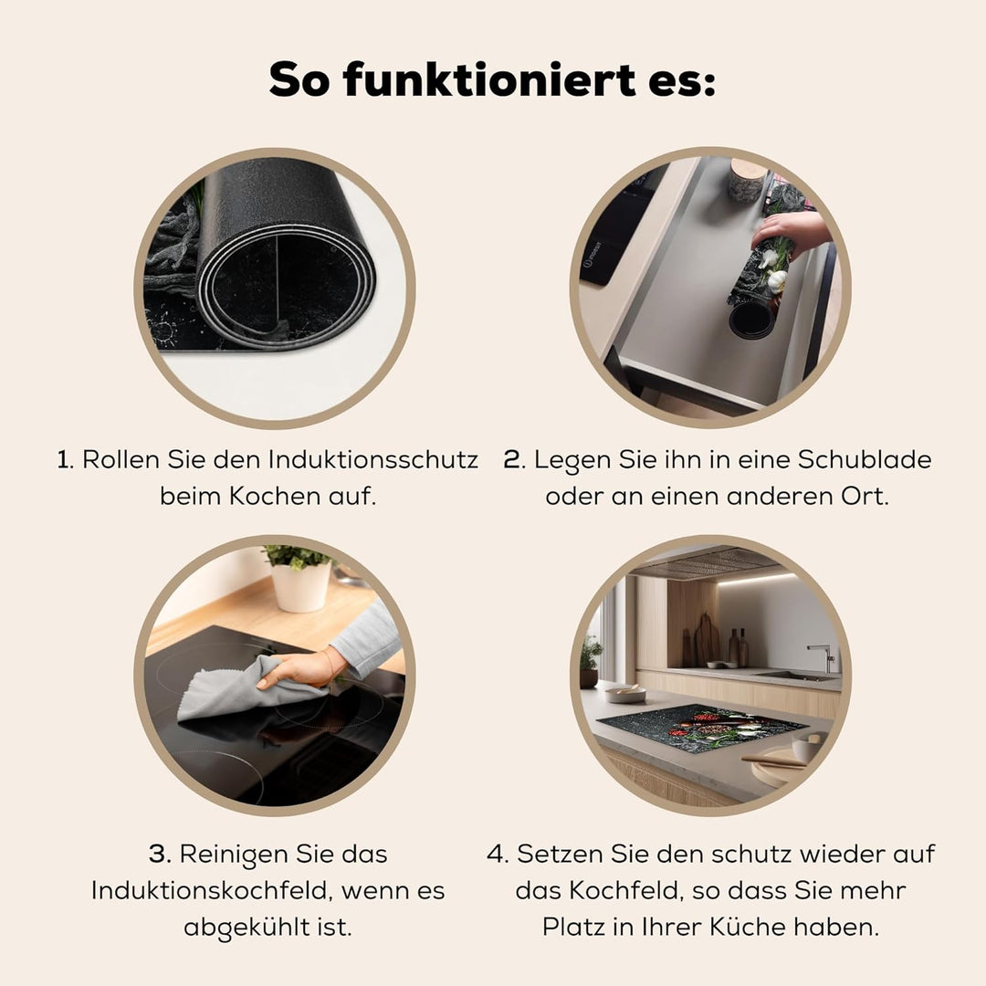 Herdabdeckplatte 70x52 cm Einteilig Küche Herdabdeckung Induktionsfeld Ceranfeld Herdabdeckplatten V