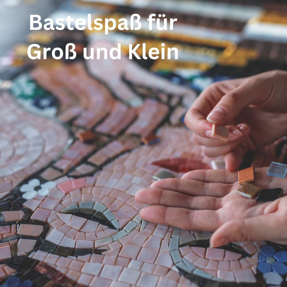 Glasmosaik 900g – Glassteine zum Basteln & DIY in Terrakotta – Bastelset mit Mosaiksteinen für Erwac