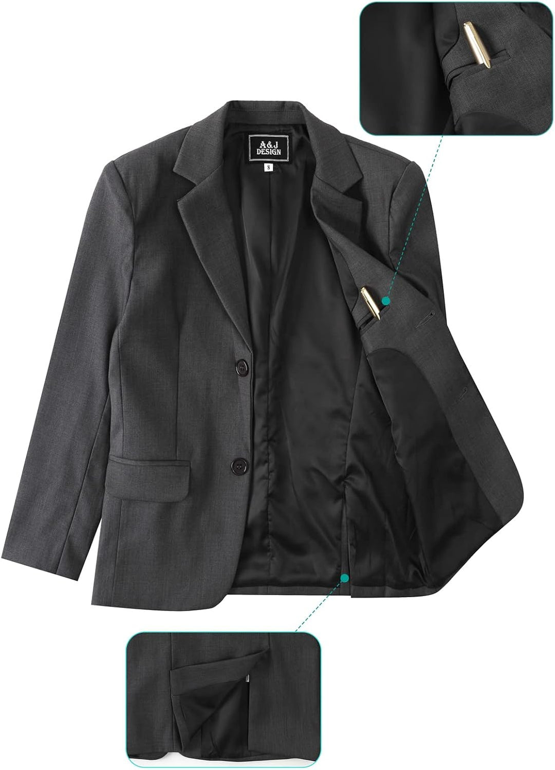 mintgreen Kinderanzug Set Jungen, Hochzeits-Outfit Festlich Formal Pagenkopf Abschlussball Jacke & H