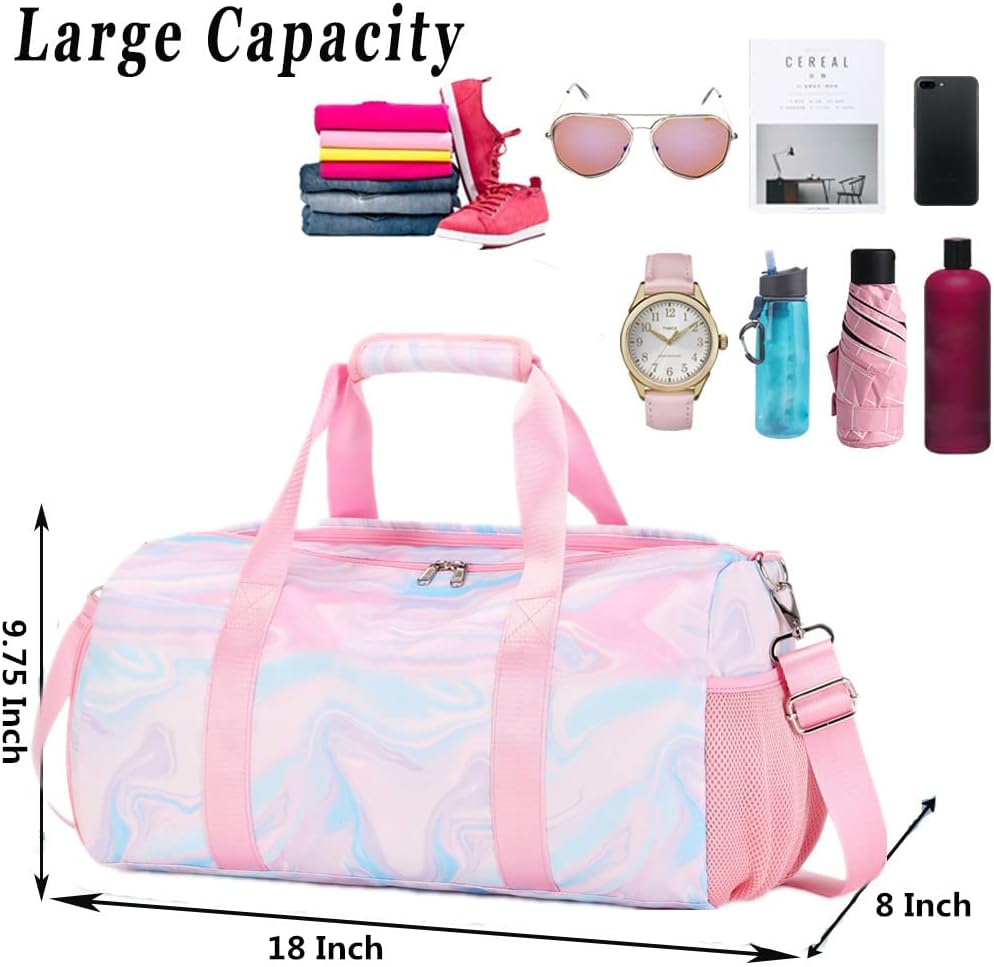 Sporttasche Mädchen Kinder Reisetasche Trainingstasch Schwimmtasche Kinder Weekend Bag Tanztasche Gy