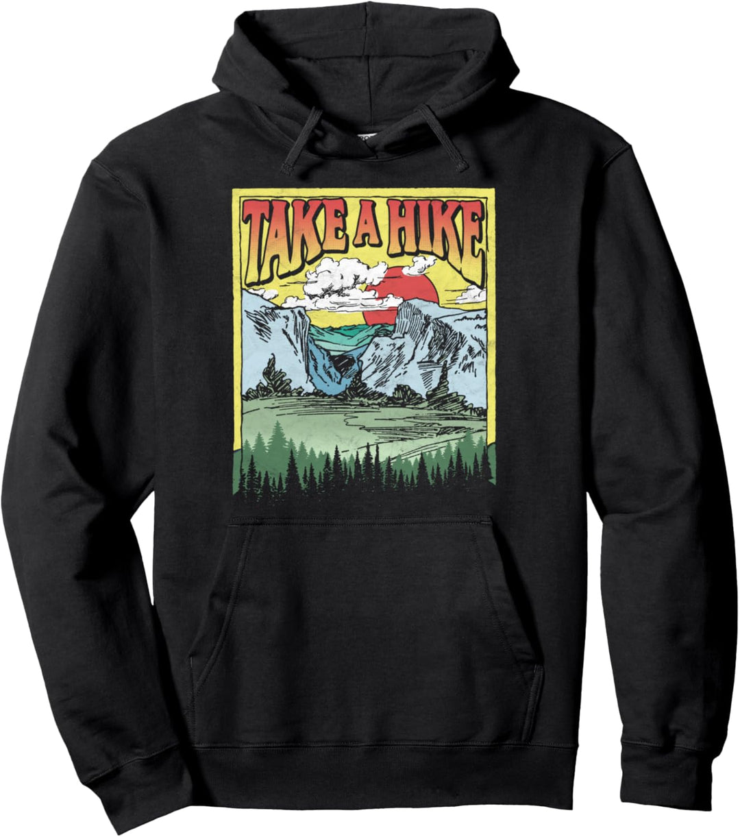 Take a Hike - Vintage 80s Outdoor Nature Lover Hiking Pullover Hoodie