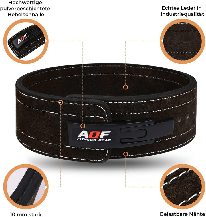 AQF Gewichthebergürtel 10.2cm Breit Leder Gepolsterte Kraftraining Gürtel, Lendenwirbelstütze Gürtel