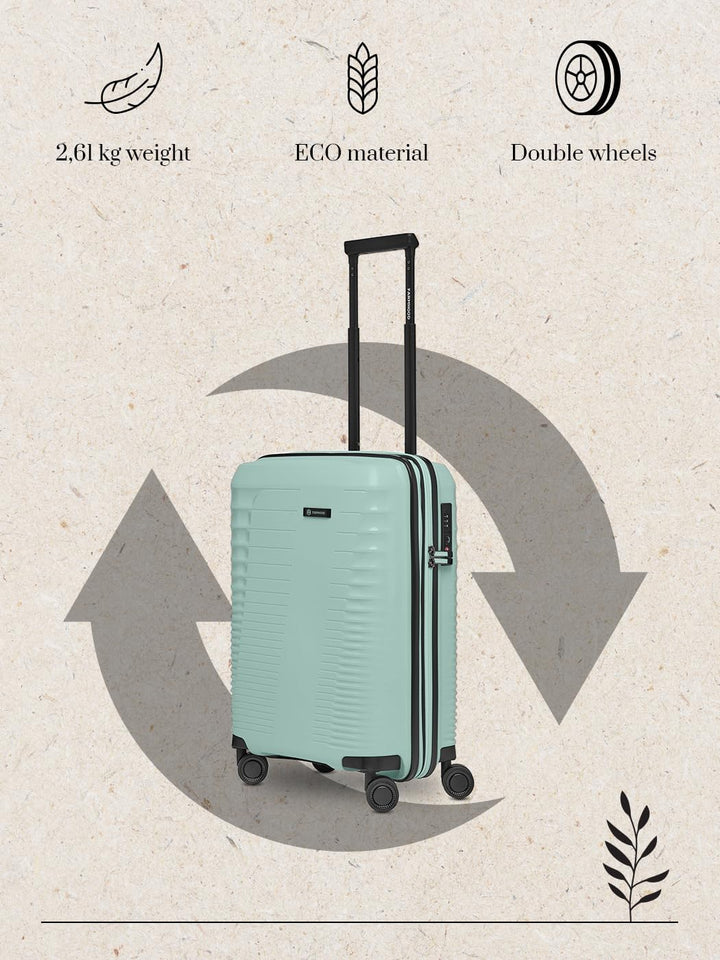 Farmhood Eco Edition Hartschalen Kabinen-Koffer nachhaltig | Kleiner Cabin-Trolley 40 x 22 x 55 cm m