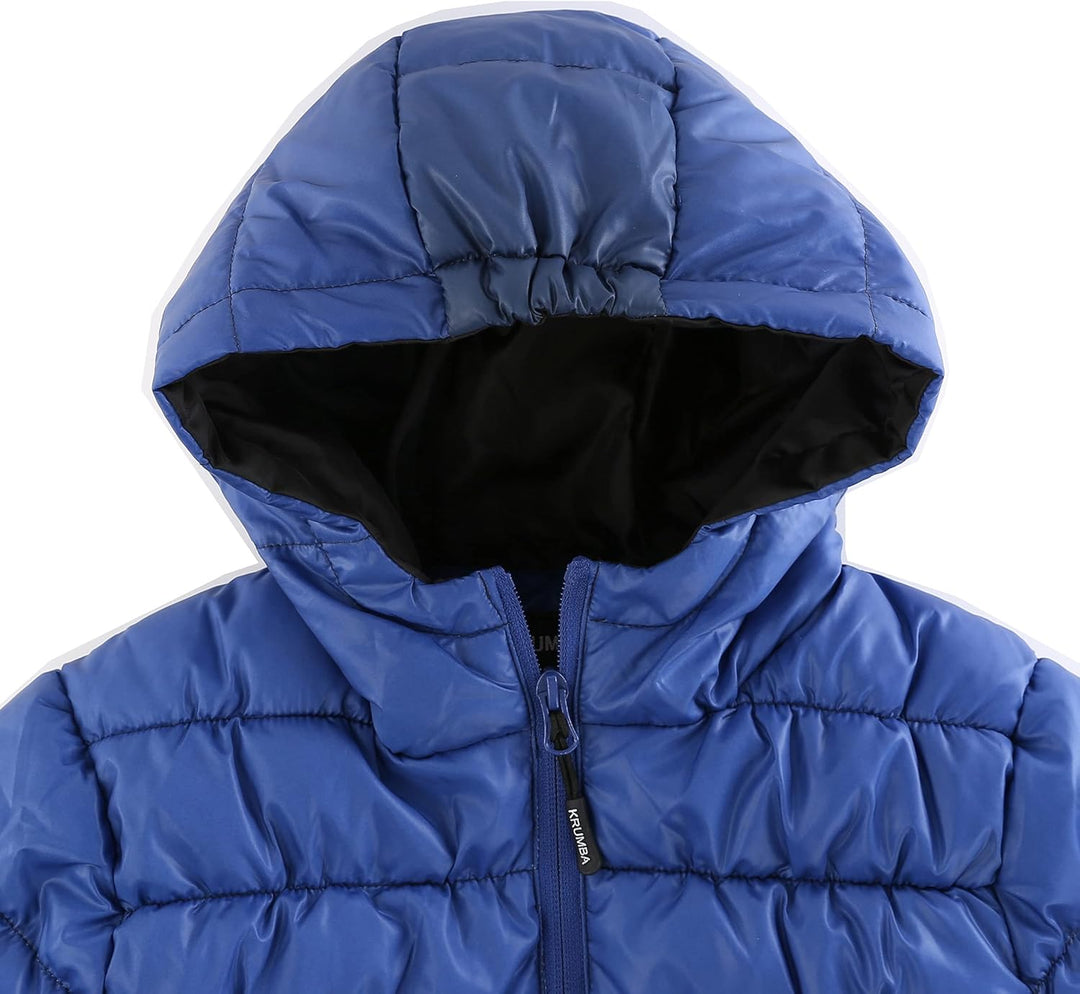 Krumba Jungen Wasserdicht Kapuze Puffer Jacken, 128 Dunkelblau