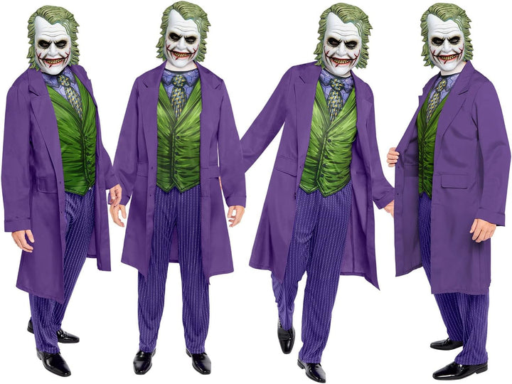 Amscan Adult Mens Official Warner Bros DC Comics Licensed The Joker Movie Character Fancy Dress Cost