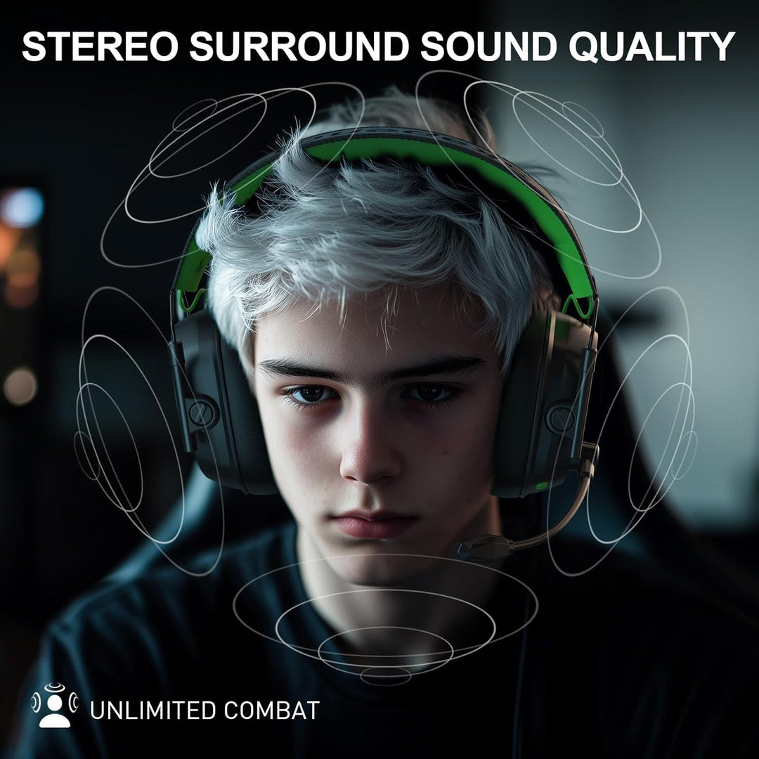 VK81 Gaming Headset, 2.4GHz+BT(≤20ms), 3D Surround Sound Wireless Headset Mit ENC Noise Cancelling M