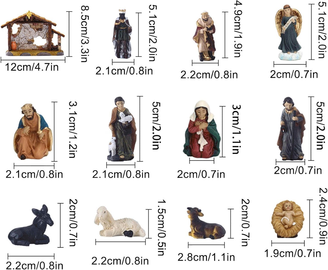 Generisch Krippen Set Für Innen | Krippe Deko Aus Resin - Religiöse Weihnachtskrippe Figuren Set Für