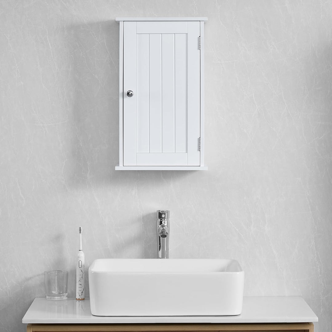 Bath Vida Priano Badezimmerschrank mit 1 Tür, Wandmontage, Aufbewahrungsregal, weiss Einzelner Bades