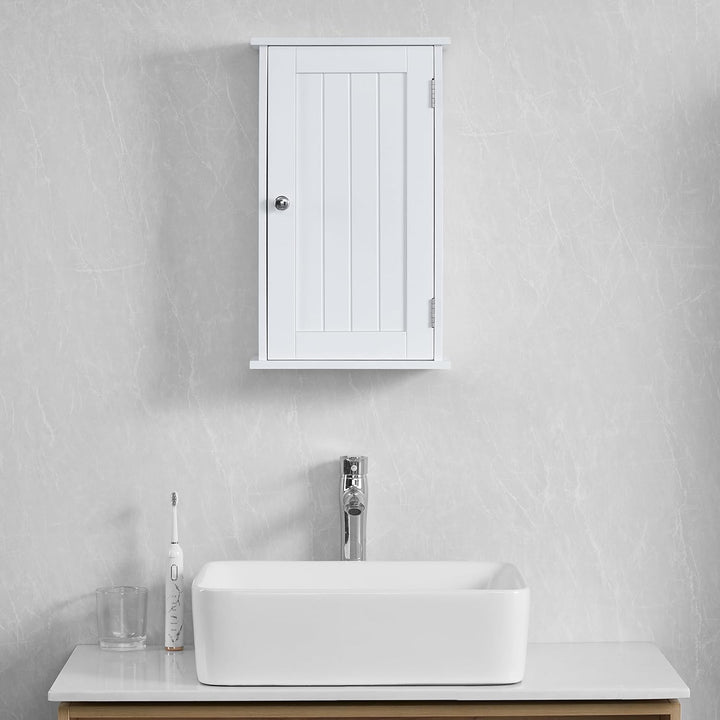 Bath Vida Priano Badezimmerschrank mit 1 Tür, Wandmontage, Aufbewahrungsregal, weiss Einzelner Bades