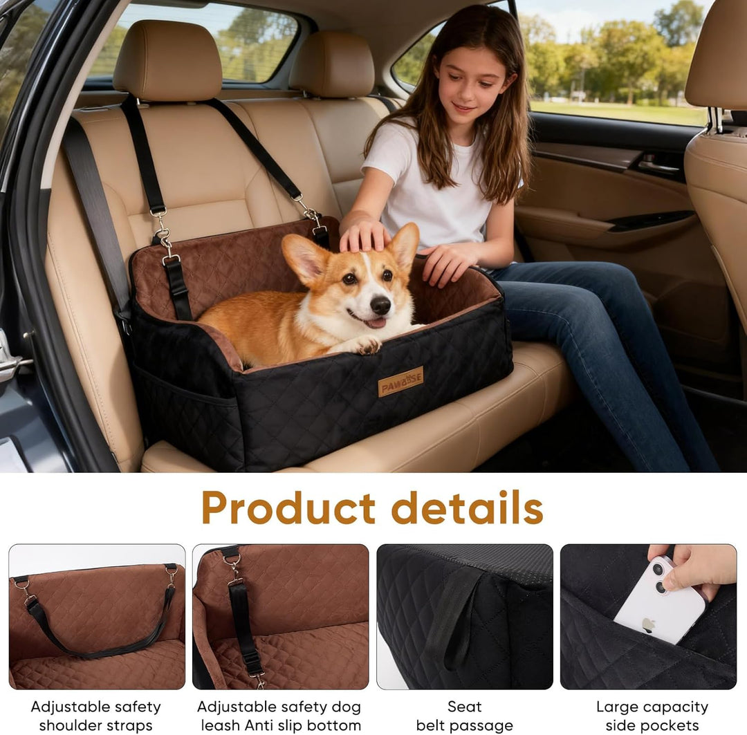 Haustier-Autositz, geeignet für mittelgrosse bis grosse Hunde (unter 55 lbs) oder Zwei kleine Hunde.