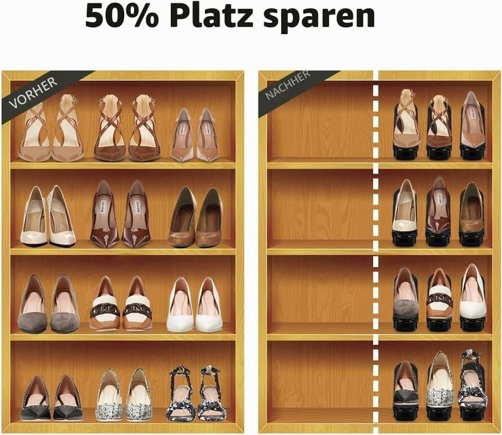 10 Stück Schuhschlitz-Organizer verstellbarer Schuhstapler, platzsparend, Doppelstock-Schuhregal, Sc