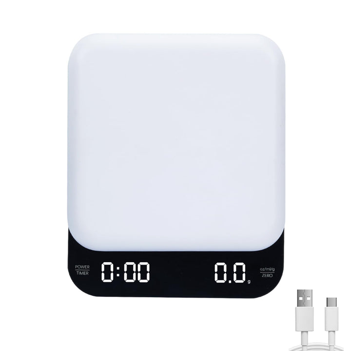 Coffee Scales with Timer, 0.1 g/3 kg, Automatic and Manual Time Keeping Mode, Rechargeable, Auto Off