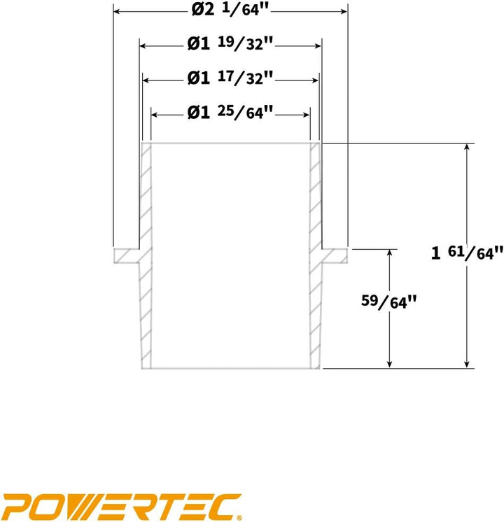 POWERTEC 70297 Modularer Schritt 4 in 1 Adapter - Shop Vac Staubsammler Schlaucharmaturen 1 Count (P