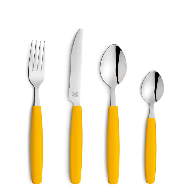Beckmann & Rommerskirchen VALOA Besteck Set 4 Personen - 16-teilig - Gelb - Spülmaschinenfest - Hoch