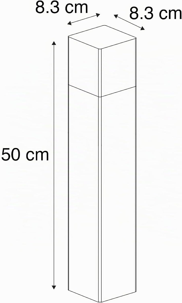Qazqa - Modern Stehende Aussenlampe schwarz 50 cm IP44 mit Rauchglaseffekt - Dänemark I Aussenbeleuc