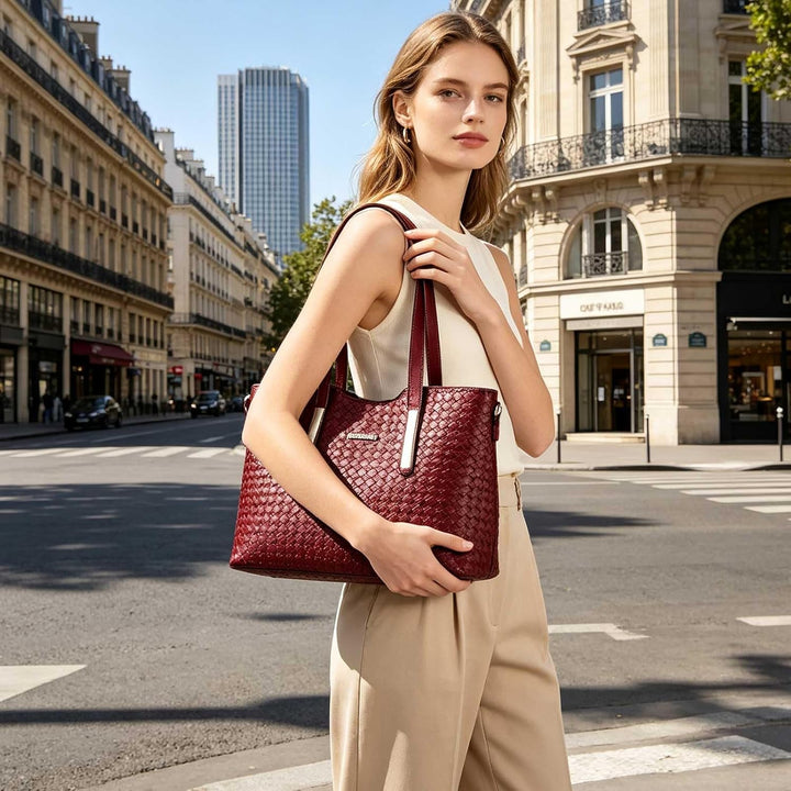 NICOLE &amp; DORIS Damen Handtaschen 3 Stück Handtasche Set für Damen Totes Taschen Umhängetaschen Schul