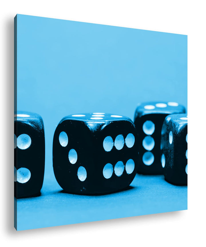 deyoli quadratische Pinke Spielwürfel im Format: 60x60 Effekt: Zeichnung als Leinwandbild, Motiv auf