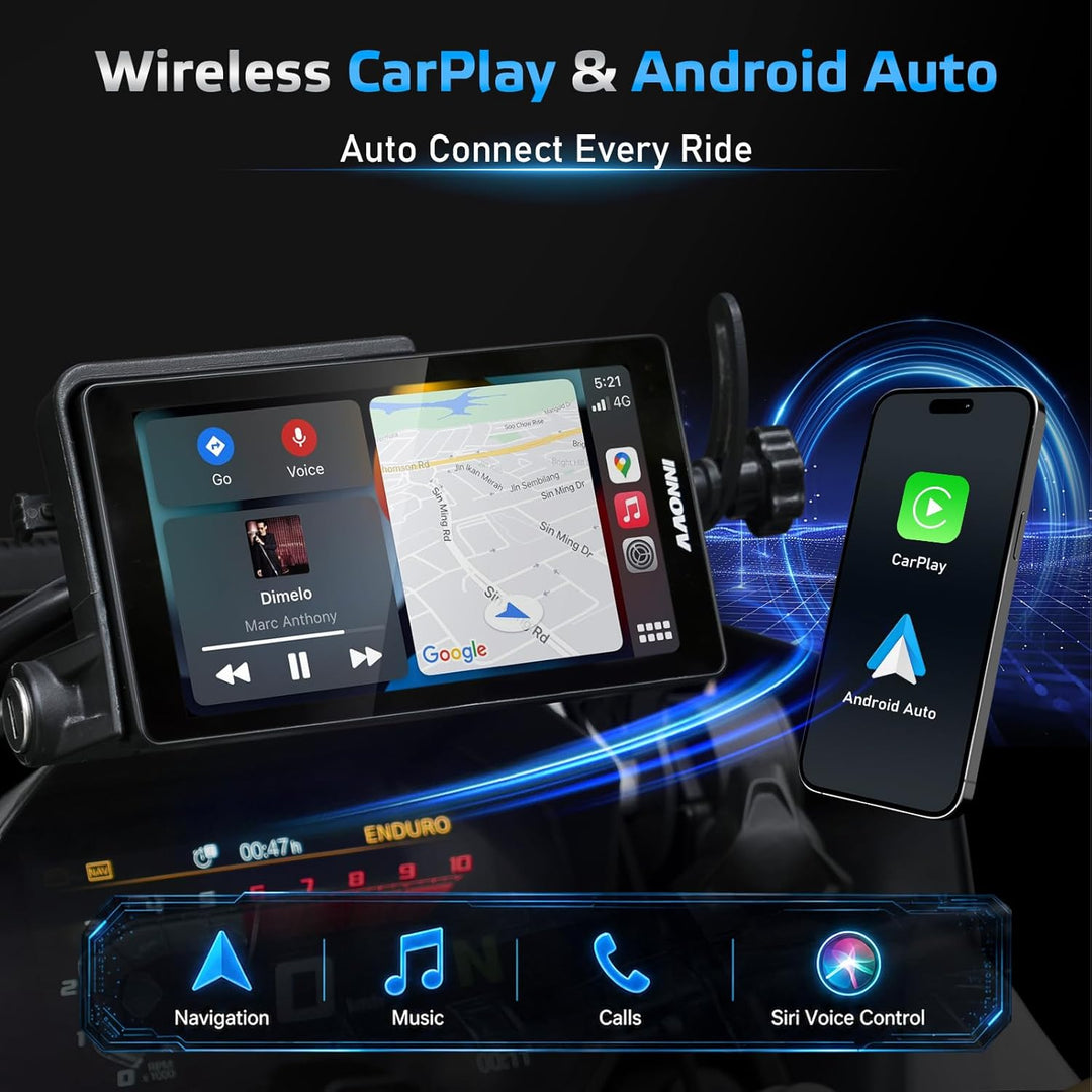 INNOVV N2 Wireless CarPlay & Android Auto for BMW Motorcycle - 6.5-inch Display, IP67 Weatherproof,