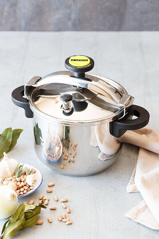 Monix Classica Traditioneller Schnellkochtopf Modern, Silber, 24 cm, 10 liter