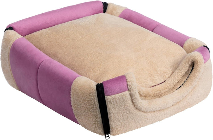 Hollypet Katzenbett Kleines Hundebett, 2-in-1 Faltbare Haustierbett für Katzen &amp; Kleine Hunde, Warme