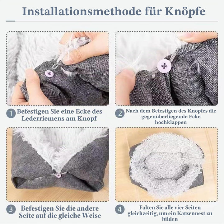 Katzendecke Selbstwärmend, Selbstheizende Katzendecke, 2 in 1 Katzenbett Haustierbett Katzensofa, Gr