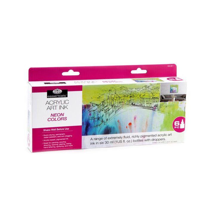 Royal & Langnickel Künstlertinte aus Acryl, permanent, 30 ml, wasserfest, 6 Stück