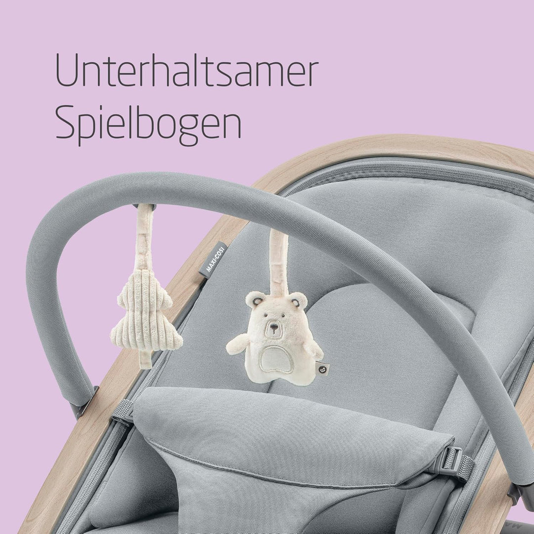 Maxi-Cosi Kori 2-in-1-Babywippe mit Spielzeugbogen, 0–2 Jahre, bis zu 15 kg, Baby Bouncer, 3 mit ein