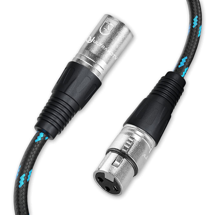 Ultra HDTV 15m XLR HiFi Audio Kabel – XLR Stecker auf Buchse – Robuste Metallstecker mit Einrast-Mec