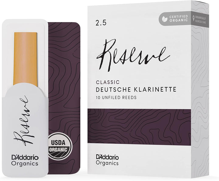 D'Addario Organisch Reserve Classic German Klarinettenblätter - Rohrblätter für Klarinette - Das ers