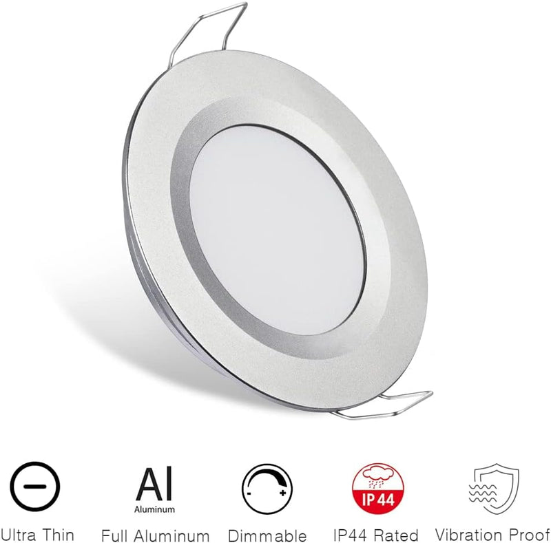 acegoo 12V Einbaustrahler LED Flach 4 Stück Einbauspots Warmweiss 3W Spots Dimmbar Downlights Einbau