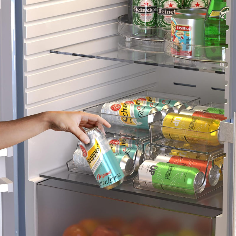 JESIFFY Dosen Organizer Dosenhalter Kühlschrank Organizer Dosen, 2 Tier Rollende Schublade Dosen Küh