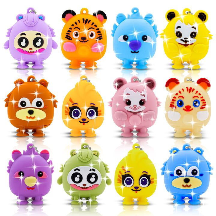 12 Pcs Toy Pop Party Favors for Kids, 3D Animal Pop Balls Its Fidget Toys, Birthday Gifts for Boys G