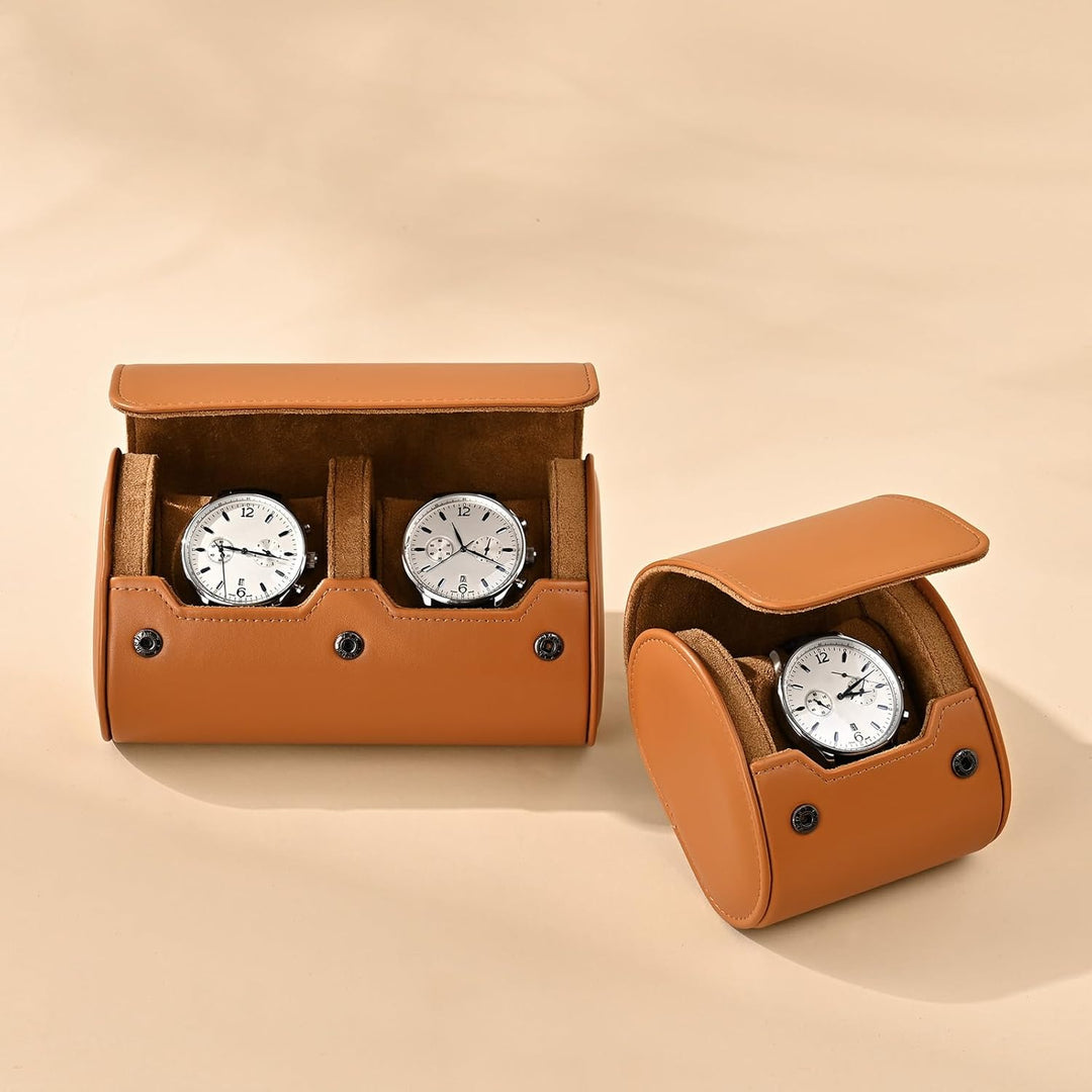 Oirlv Luxus PU Leder Uhrenrolle Uhrenbox Für Geschenkbox Weihnachten Jubiläum Geburtstag(Braun) 1 Sc