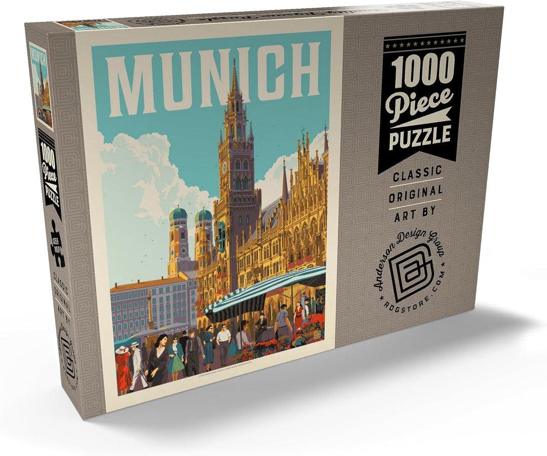 Deutschland: München, Vintage Poster - Premium 1000 Teile Puzzle - MyPuzzle Sonderkollektion von And