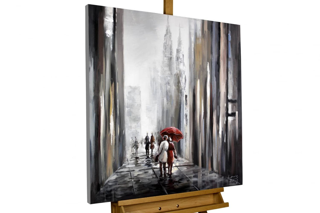KunstLoft Leinwandbild | 100% HANDGEMALT | 80x80cm | Gemälde 'Mit dir an meiner Seite' | Liebespaar