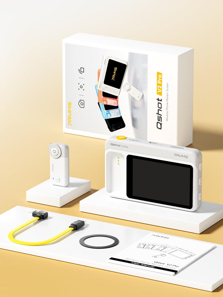 7RYMS Qshot V2 Pro Selfie Monitor, Magnetischer Smartphone Rückkamera Bildschirm für iPhone &amp; Androi