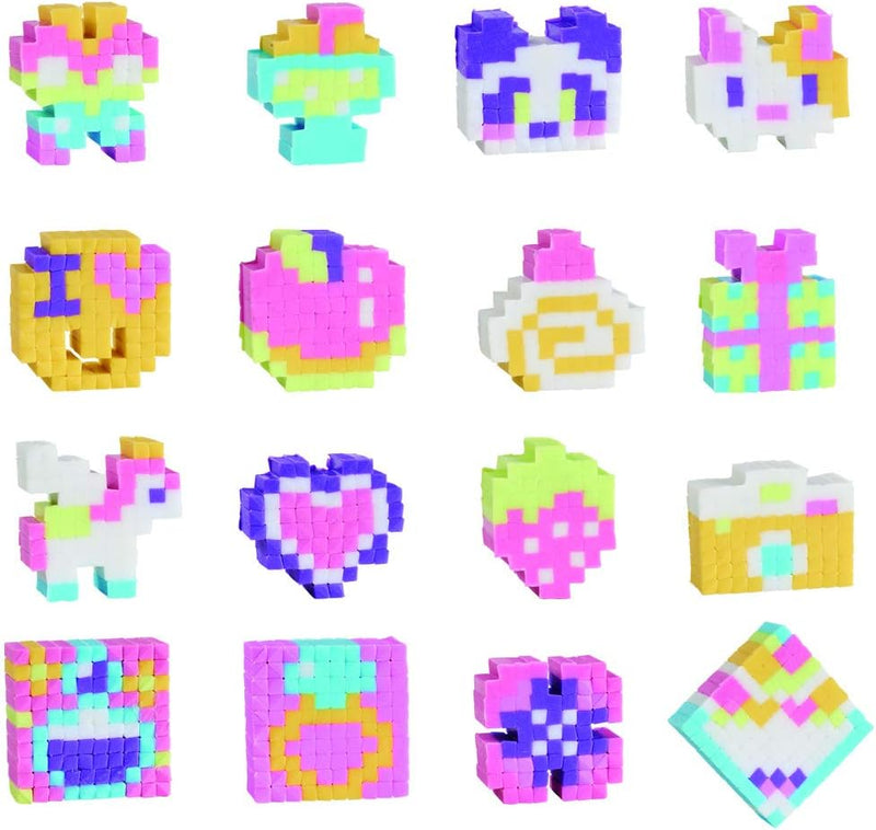 Bandai – Pretty Pixels – Krazy Pixels – Radiergummi-Fabrik – Luxus-Set – Basteln – 38531 SET DELUXE,