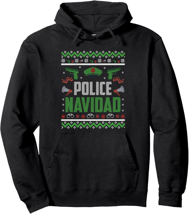 Police Navidad Polizei Polizisten Dienst Beruf Weihnachten Pullover Hoodie