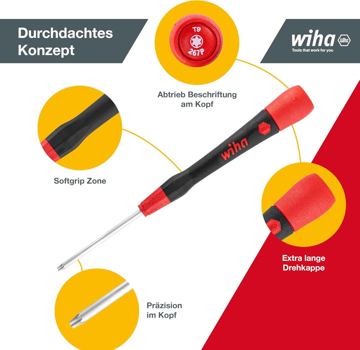 Wiha Feinschraubendreher Set PicoFinish (42997) 7-tlg. Torx I Präzisionsschraubendreher mit Halter I