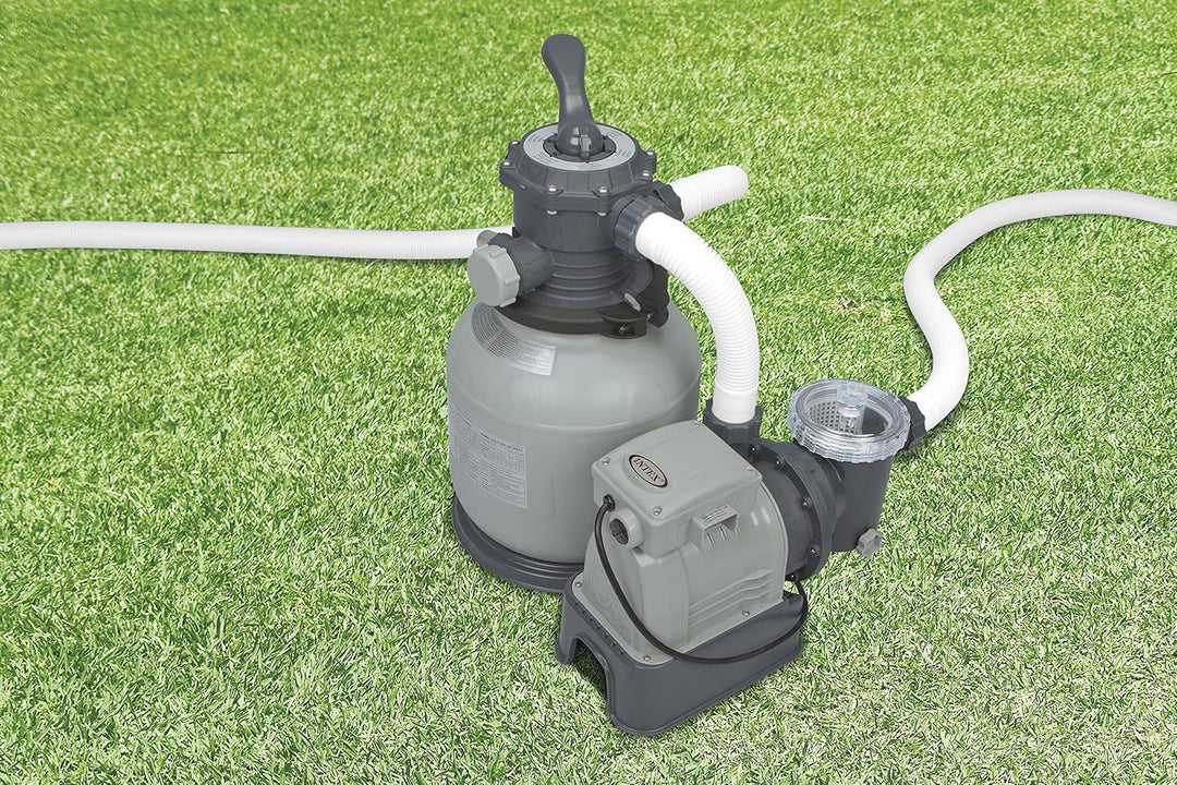 Intex 28646GS Sandfilter, 6,0 m³/h, Kessel Durchmesser 305 mm, 230 V, 190 W, 23 kg Sand Timer, Ansch