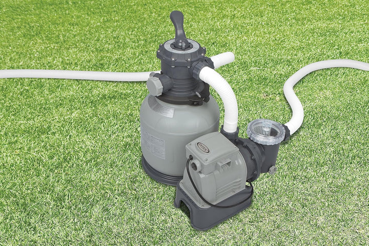 Intex 28646GS Sandfilter, 6,0 m³/h, Kessel Durchmesser 305 mm, 230 V, 190 W, 23 kg Sand Timer, Ansch