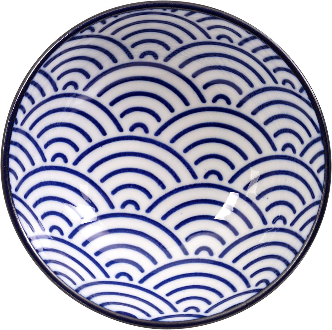 TOKYO Design Studio Nippon Blue Sushi-Set blau-weiss, 6-TLG., 2X Sushi-Platten 2X Saucen-Schalen, 2X