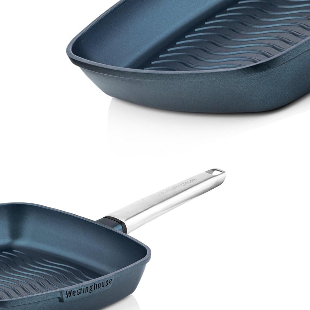 Westinghouse PERFORMANCE SERIES Grillpfanne, Grosse Bratpfanne 28 cm mit Edelstahl-Griff für Indukti