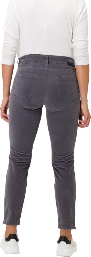 BRAX Damen Style Shakira S Structure Velvet Hose 26W / 34L Dark Grey, 26W / 34L Dark Grey