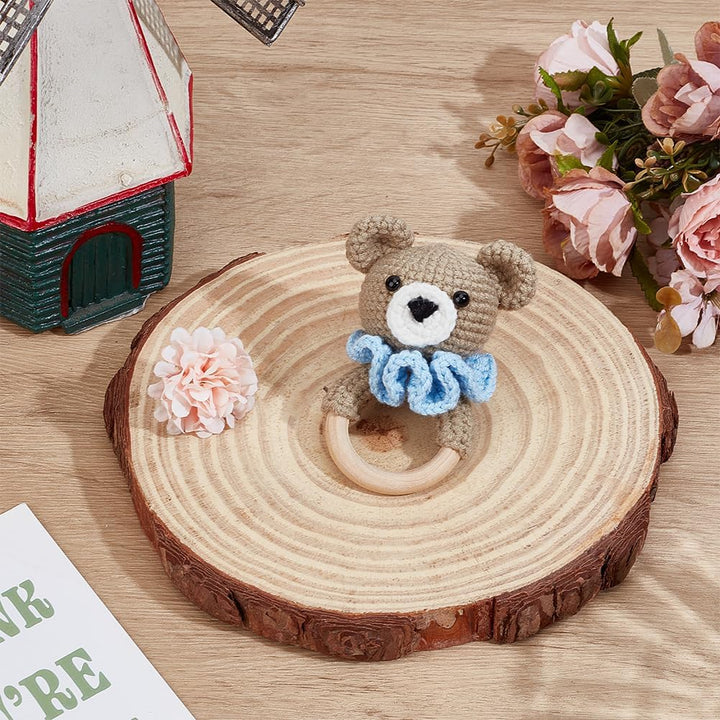 WEBEEDY 2 Sets Häkel-Set für Anfänger, DIY Bären-Häkelrassel-Set mit detaillierter Anleitung, Garn,