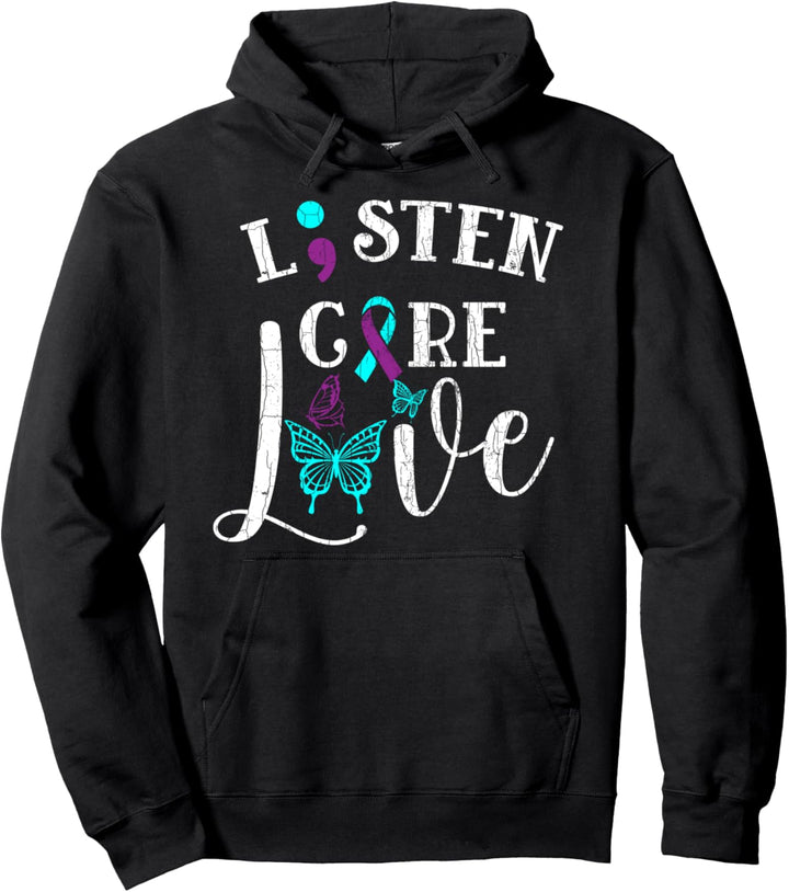 Hören Pflege Liebe Suicide Prevention Awareness Grafik Pullover Hoodie