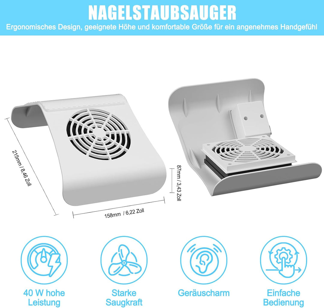 Staubabsaugung Für Nägel - Nagelstaub-Sammelmaschine, professioneller Nagelfilter Mit Wiederverwendb