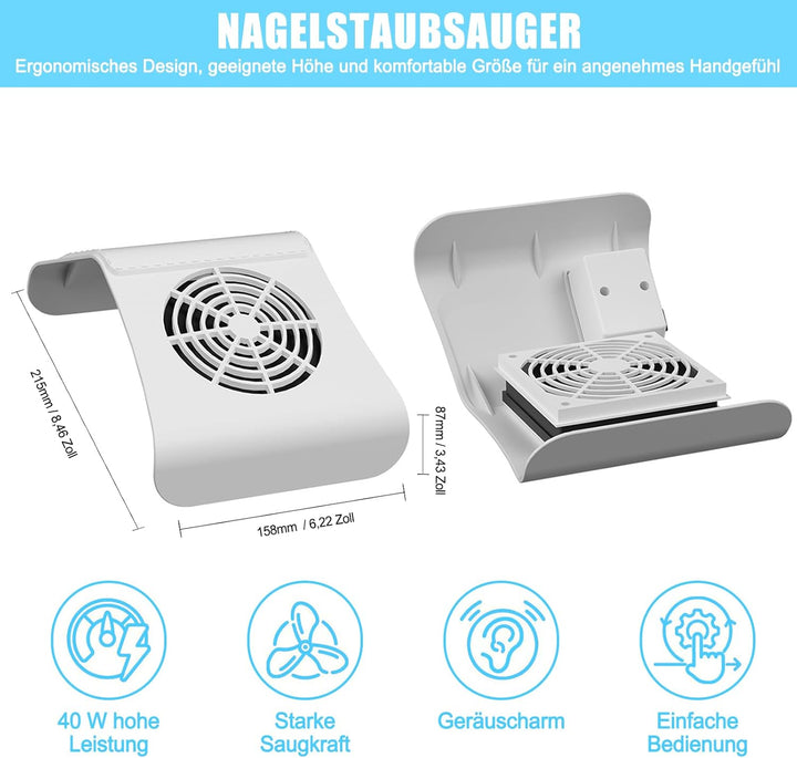 Staubabsaugung Für Nägel - Nagelstaub-Sammelmaschine, professioneller Nagelfilter Mit Wiederverwendb