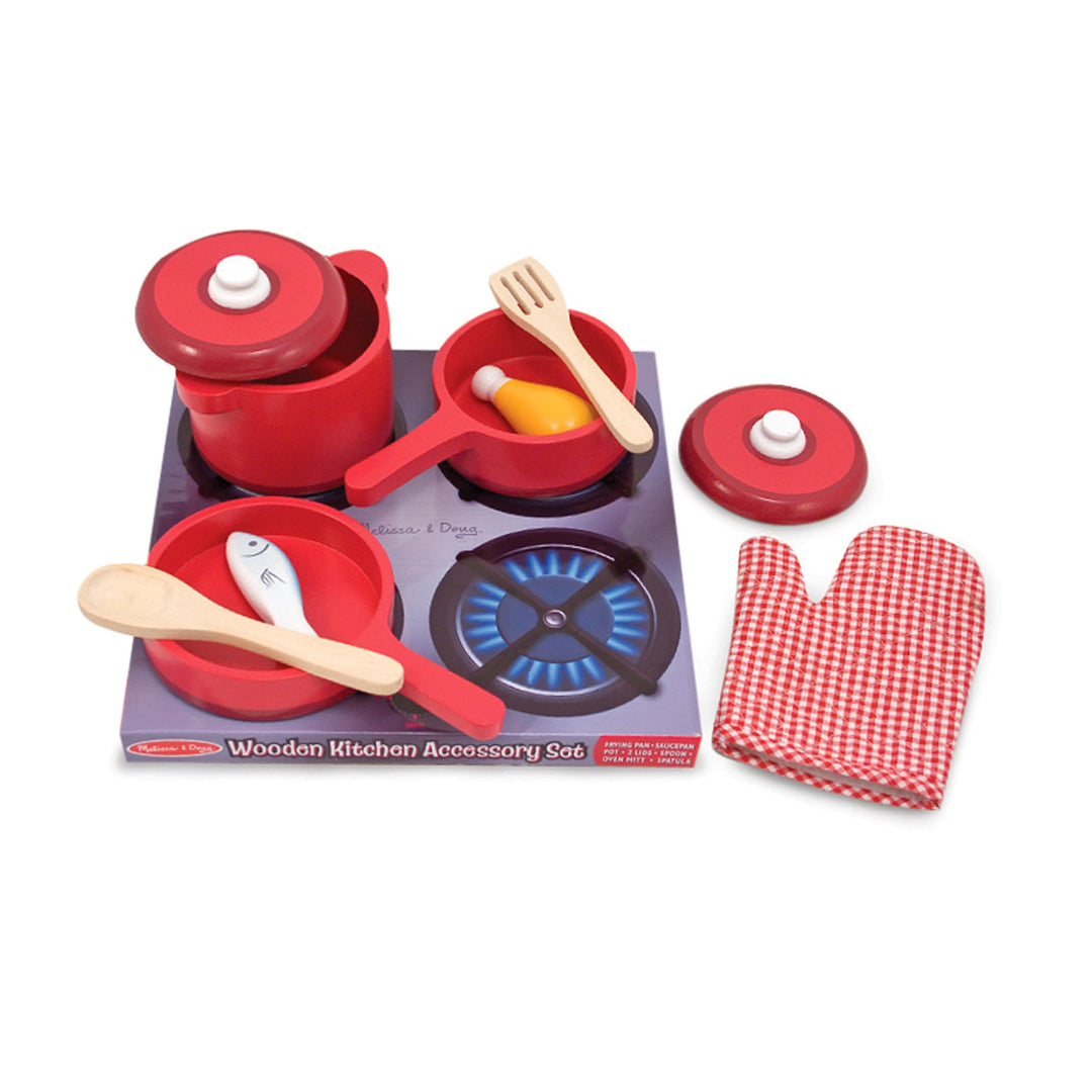 Melissa &amp; Doug Küchenzubehörset aus Holz | Fantasiespiel | Essensspiel | 3+ | Geschenk für Jungen od