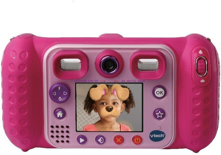 VTech KidiZoom Duo DX pink – Kinderkamera mit Selfie- und Videofunktion, Effekten, Spielen, Musikpla